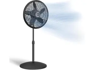 Lasko 18" Oscillating Pedestal Fan with 3 Quiet Speeds, 1827, Black