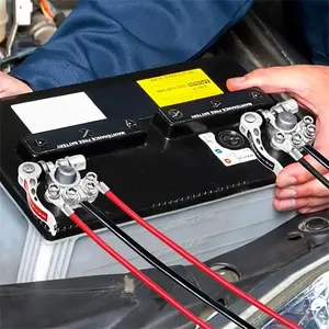 1 pair of aluminum alloy automotive battery terminal connectors - durable and easy to install - suitable for quick disconnect cable connectors for cars, tractors, and trucks Car Parts