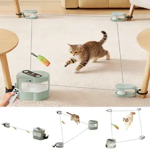 Interactive Cat Toy for Indoor Cats Wheel Exerciser Running Toy Cat Treadmill Remote Control Automatic Stimulation Hunting Bird Sound Toy