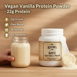 Vegan Vanilla Protein Powder, 22g Plant Based Protein - 30 Servings - for Women and Men - Pea Protein Powder for Shakes Smoothies