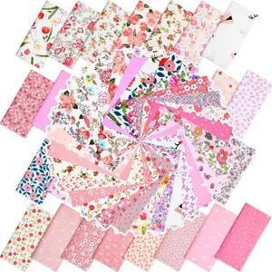 30 Pcs 10''x10'' Quilting Cotton Squares Floral Precut Square Sheets for Sewing Scrapbooking DIY Craft Patchwork(Pink Floral)