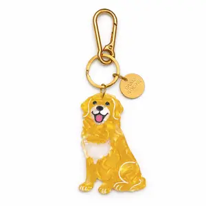 Golden Retriever Acrylic Bag Charm Keychain