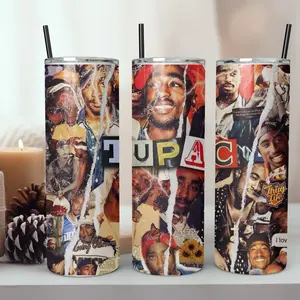 TUPAC  - Customizable Design with Tupac's Image, Ideal for Drinkware and Decor water tumbler