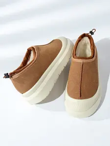 Winter Warm Lazy Shoes Unisex Thick Sole Snow Boots Fleece Lined Cotton Shoes Outdoor Anti-Slip Bread Shoes