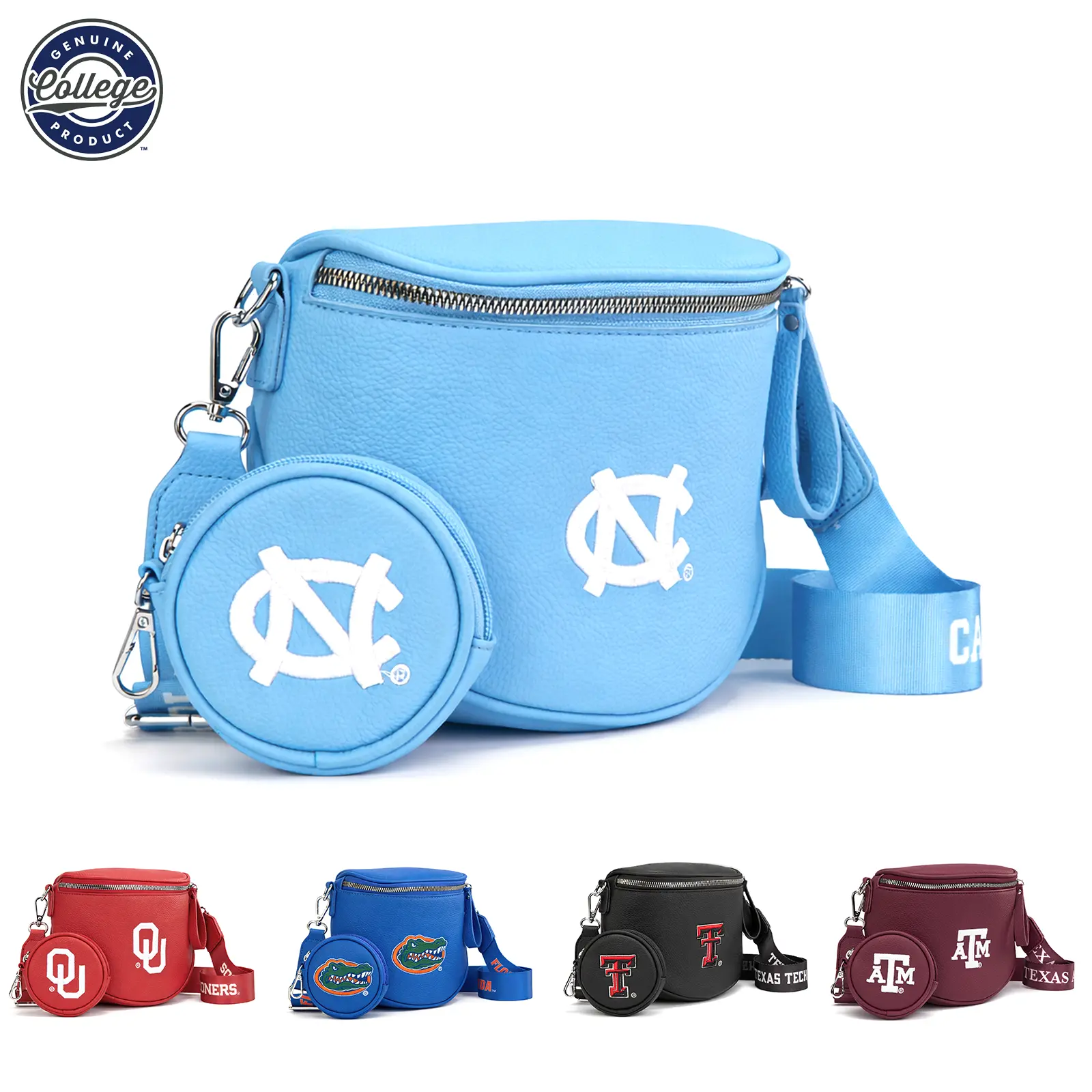 NCAA Crossbody Bag for Women, College Team Shoulder Purse, Mini Sling Bag with Logo, Adjustable Strap Bag for Campus, Travel & Daily Use 030