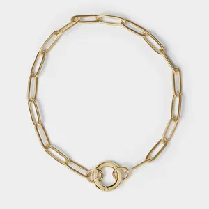 Paperclip Charm Keeper Bracelet, Bracelet for Charms, Charm Holder, DIY Charm Bracelet, Waterproof Jewelry, Hypoallergenic, Chain Bracelet, Women's Bracelet, Sentimental Gift, Stylish Gift, Fashion Accessories, 18K Gold PVD Stainless Steel Jewelry