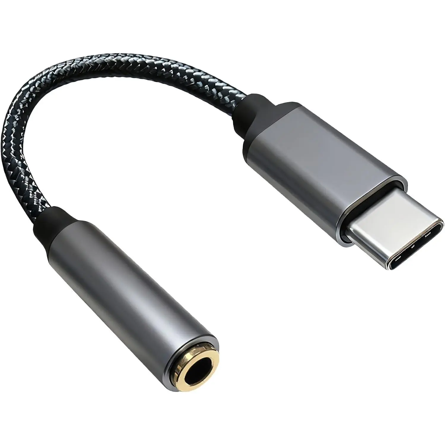 USB-C to 3.5mm Headphone Jack Alloy Adapter - Compact, Durable Noise-Reducing Type-C to Aux Audio Female Accessories