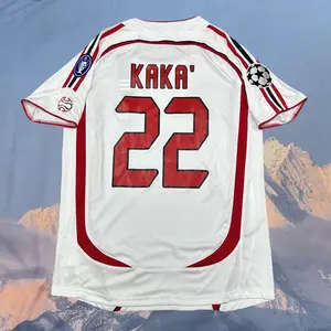 2006 2007 Away Retro White No.22 Kaka Short Sleeve Soccer Jersey