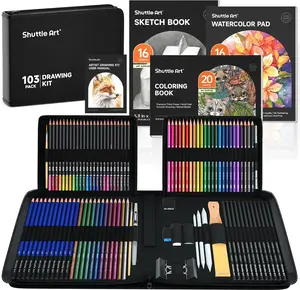 103/116/124 Pack Drawing Pencils Set, Sketching and Drawing Art Set with Colored Pencils, Sketch and Graphite Pencils in Portable Case, Drawing Supplies for educational, Adults and Artists,coloring book