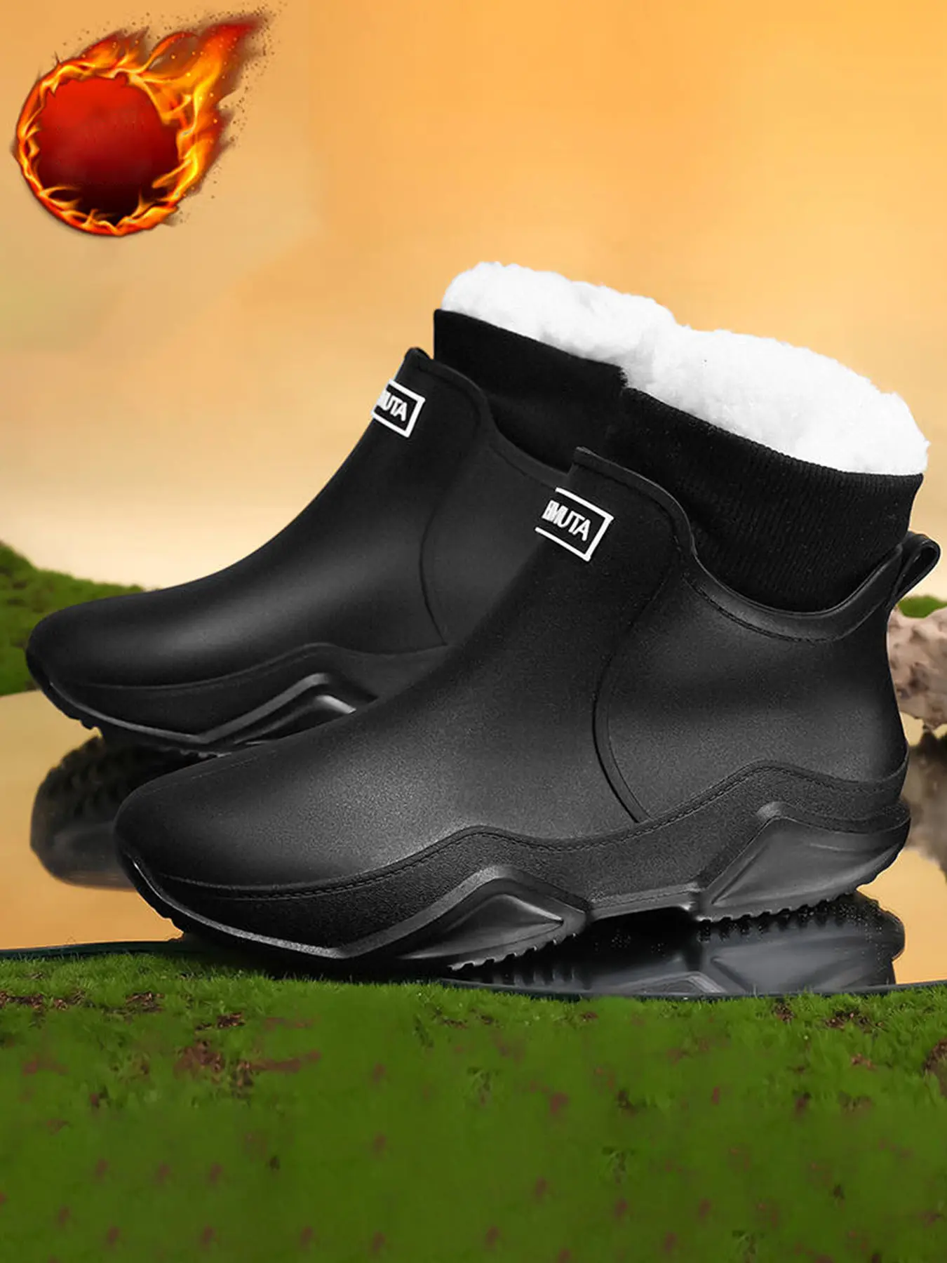 Couple's Winter Rain Boots, Waterproof Outdoor Footwear and Non-Slip Short Ankle Shoes, Comfortable and Stylish Design for Outdoor Work and Fishing, Waterproof Wellington Boots, Slip Resistant Boots, Anti Slip Boots