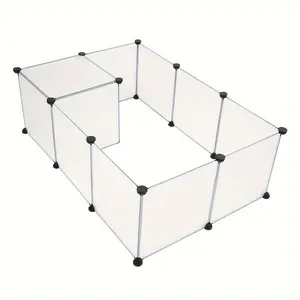 12 Pieces Pet Playpen, Portable Large Plastic Yard Fence Small Animals, Puppy Kennel Crate Fence Tent