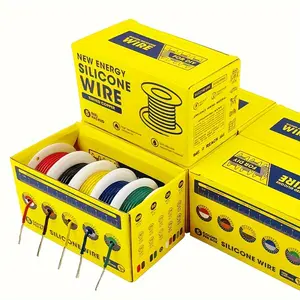5 Color Flexible Silicone Wire 36V Low Voltage Tinned Copper High Temp Cable 16-26AWG,  Soft silicone jacket, 36V safe low voltage, tinned copper core for better conductivity & soldering. Perfect for automotive wiring, LED strips, Arduino