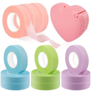 Breathable Non-Woven Adhesive Eyelash Extension Tape 4-Pack Cosmetic Kit, Hypoallergenic Skin-Friendly Gentle Tape with Heart Cutter, for Eyelash Application, Makeup Use