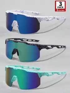 3-Piece Kids Sport Glasses Set, Unisex Outdoor Running Cycling Tennis Baseball Eyewear, Fashion Holiday Gift, Uv400 Protection, Sports Outdoor Sunglasses