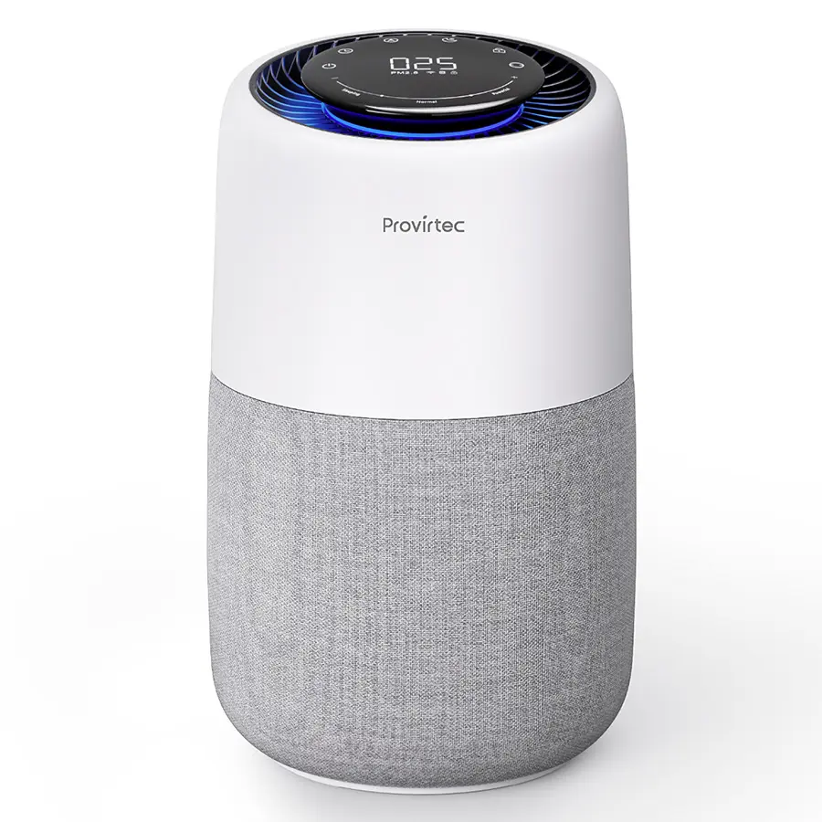 Provirtec Pet Air Purifier for Home & Bedroom, Powerful Odor Eliminator for Pet Smells, Smoke & Cooking Odors, HEPA Air Purifier with PM2.5 Sensor, Quiet Air Purifier with 365-Day Washable Filter