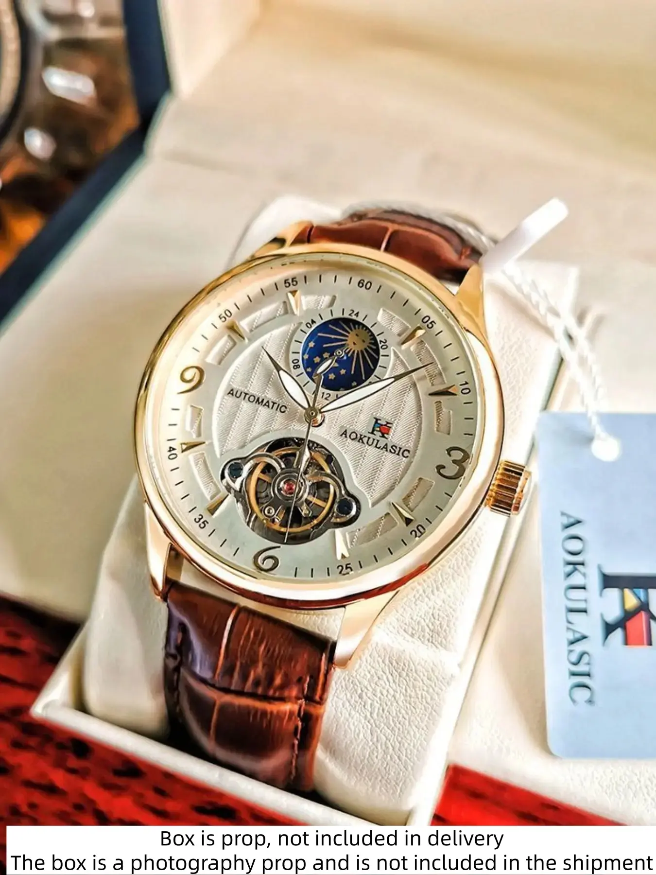Luxury Men's Mechanical Watch, Analog Mechanical Watch, High-End Hollow-Out Design, Business Casual Style, Business Fashion Watch, Band, Mineral Glass Dial, Perfect Gift Box Included, High Quality Watches