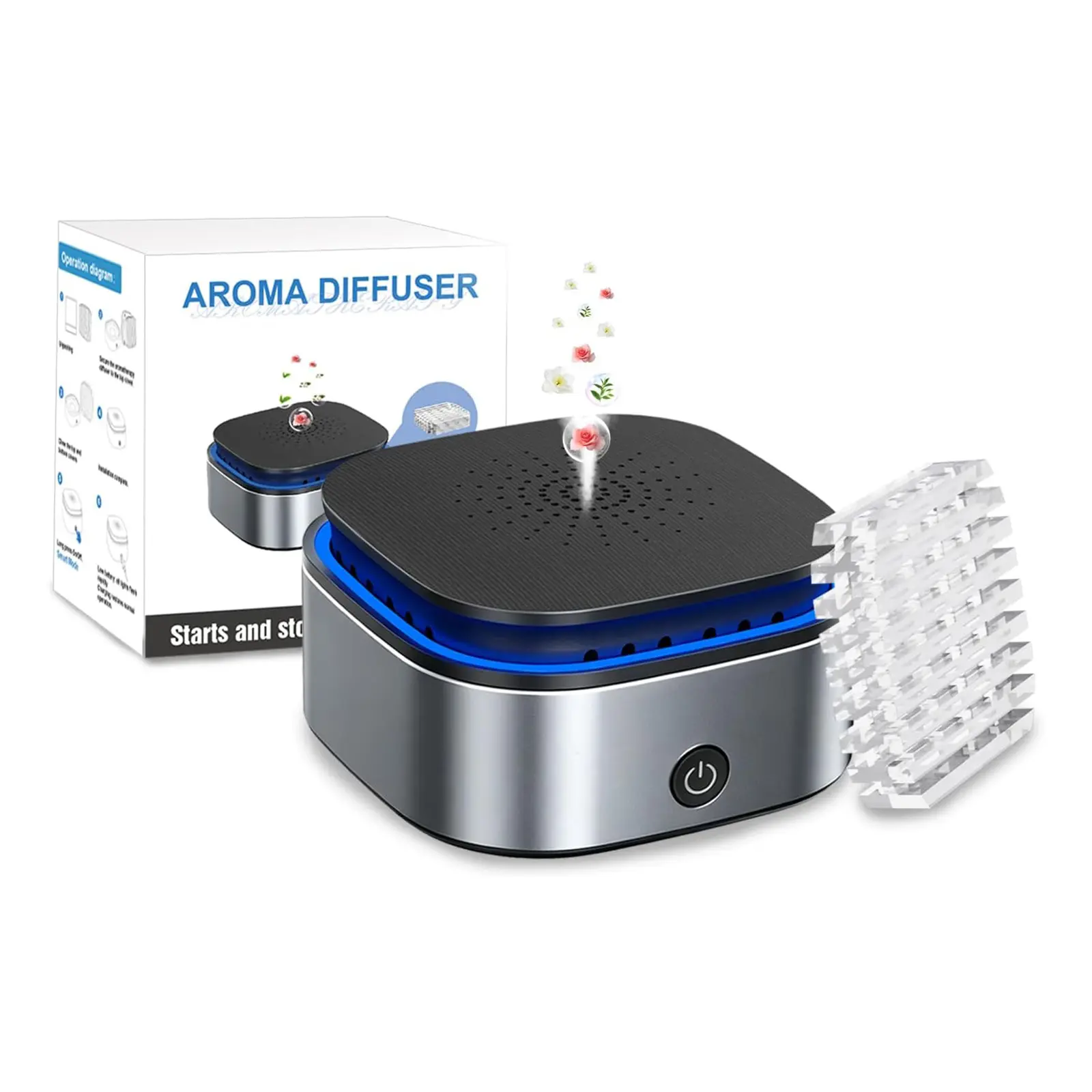 2026 Upgraded Waterless Diffuser, Portable Car Air Freshener with Long Lasting Scent, Smart & Manual Dual Modes Adjustable Concentration Scent Levels, Automatic Car Scent Diffuser Aroma for Vehicles Home