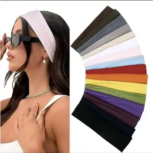 Set of 8 Non-Slip Hairbands for Women, Fashionable Sports Headbands, Soft Fabric Elastic Design, Ideal for Yoga and Running, Gym Wear, Adjustable Headband