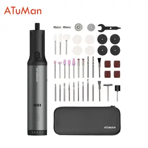 ATUMAN EP2 PRO 7.2V Turbo Electric ​Power Tool​ Grinder Pen, 28000RPM 5-Speed with 42 Bits for Polishing Engraving Drilling - Ideal ​Tools and Gadgets for Him​ DIY Gift
