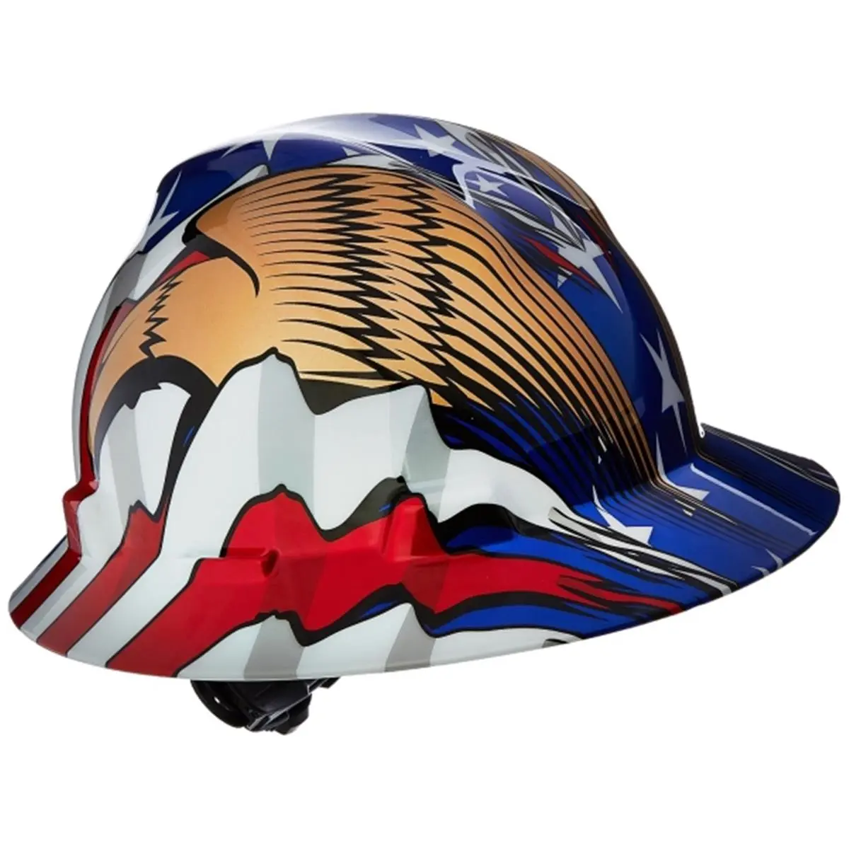 212 MAIN Msa 454-10071159 V-Gard Freedom Series Class E Type I Safety Helmet (Hard Hat) for Work & Construction, New Design with Mesh Face Shield for Radiant Heat & Heat Blasts, Golden Eagle