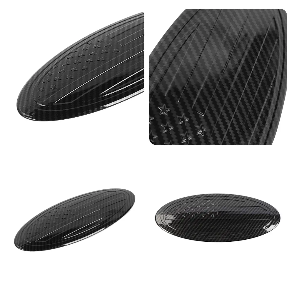 Ford US Flag Rear Logo Badge Emblem Cover Trim Cap, Self-Adhesive ABS 5-Item Set, 26*10*2 cm, Vehicle Exterior Decoration, Perfect Fit Accessory, 1 Year Warranty, As the Picture Shows