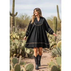 Leopard Trim Cowgirl Dress