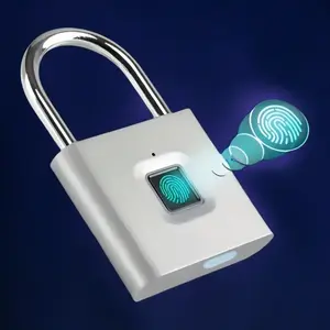 Mini Smart Fingerprint Padlock, Rechargeable Keyless Lock, Security Door Lock, Antitheft Keyless Lock for Suitcase Luggage