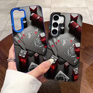 Phone case for Samsung S24 ULTRA PLUS S25 S23 S22 Plus Ultra Trendy Dice Poker Card Anti-Scratch Shockproof Pocket-Friendly durable Cover