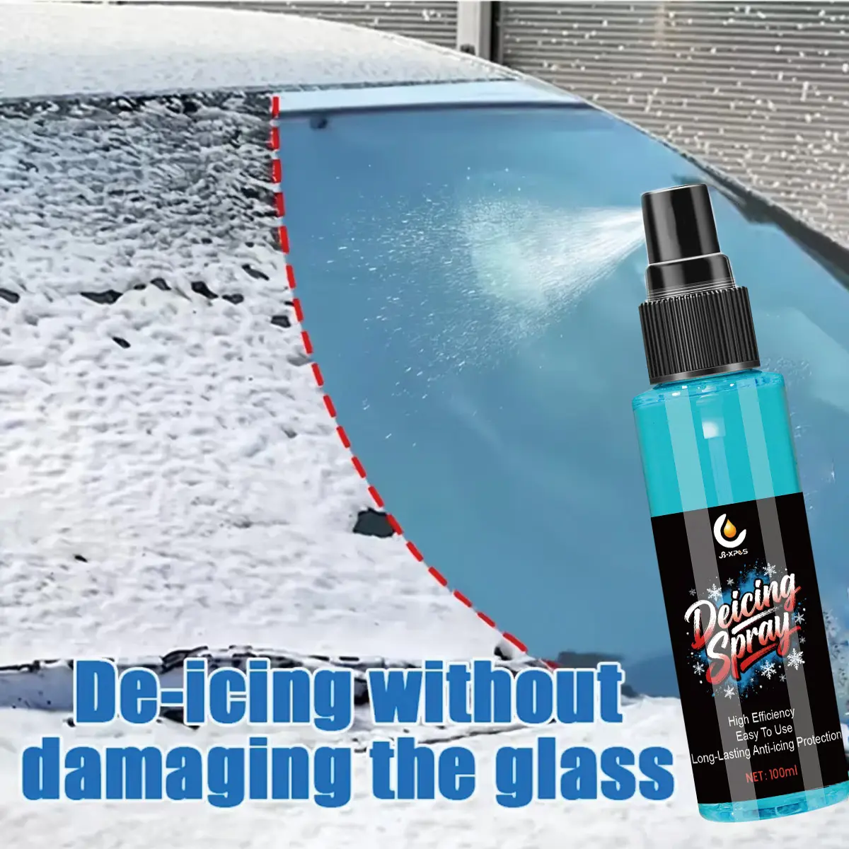 Snow & Frost Remover for Cars, Long-Lasting Ice & Frost Melting Spray, Car Windshield De-Icer with Protective Formula