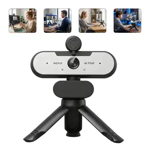 WIDVIX 4K PDAF Auto Focus Webcam, PC Compatible 4K Ultra HD Webcam with 110° Wide Angle Lens, Noise Cancelling Mic, Auto Low-Light Correction, Privacy Cover, Included Tripod, Plug & Play USB for Zoom, Online Teaching