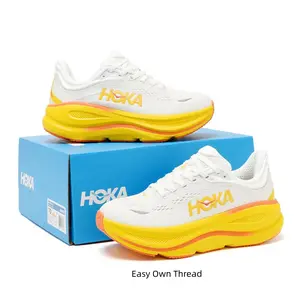 White Running Shoes with Thick Sole - Breathable & Shock-Absorbing Sneakers for Marathon Training, Hiking & Everyday Use