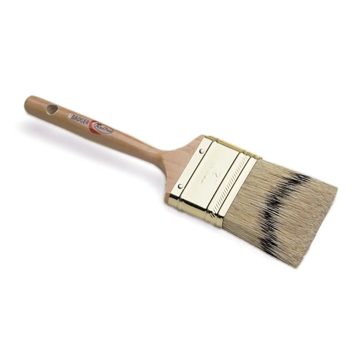 Redtree Industries 10041 Badger Chisel Edge Natural Bristles Paint Brush - 2.5 in Pencil-Style Handmade Brush, for Ultra Fine Finishing Results on Wood Surfaces, Handmade Flow, Pencil Style Design