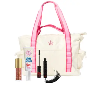 Spring Break Essentials - Include White Tote Bag, Star Sunscreen, Liquid Frost Eiffel Tower, & F*** Proof Mascara