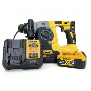 DEWALT DCH273 20V Brushless Cordless Rotary Hammer 2.1J Impact Energy with 6.0Ah Battery Power Tool for Concrete Brick and Stone Drilling Compact Rotary Hammer with 360 Degree Auxiliary Handle and Stable Performance