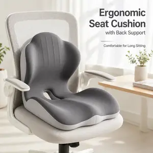 1PC Memory Foam Seat Cushion, Ergonomic Chair Pad with Soft Support and Pressure Relief, Modern Aesthetic Multi-Use Cushion for Office Chair, Home, Car Seat, Dining Chair & Long Sitting Comfort, Office Chair Upgrade