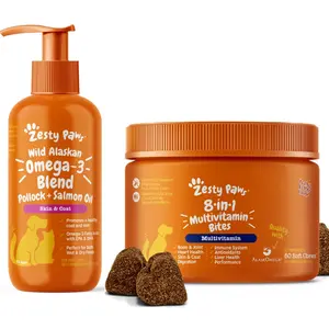 Bloom & Boost Pet Health Bundle (8.5 oz Salmon Oil & 50ct Peanut Butter Bites)