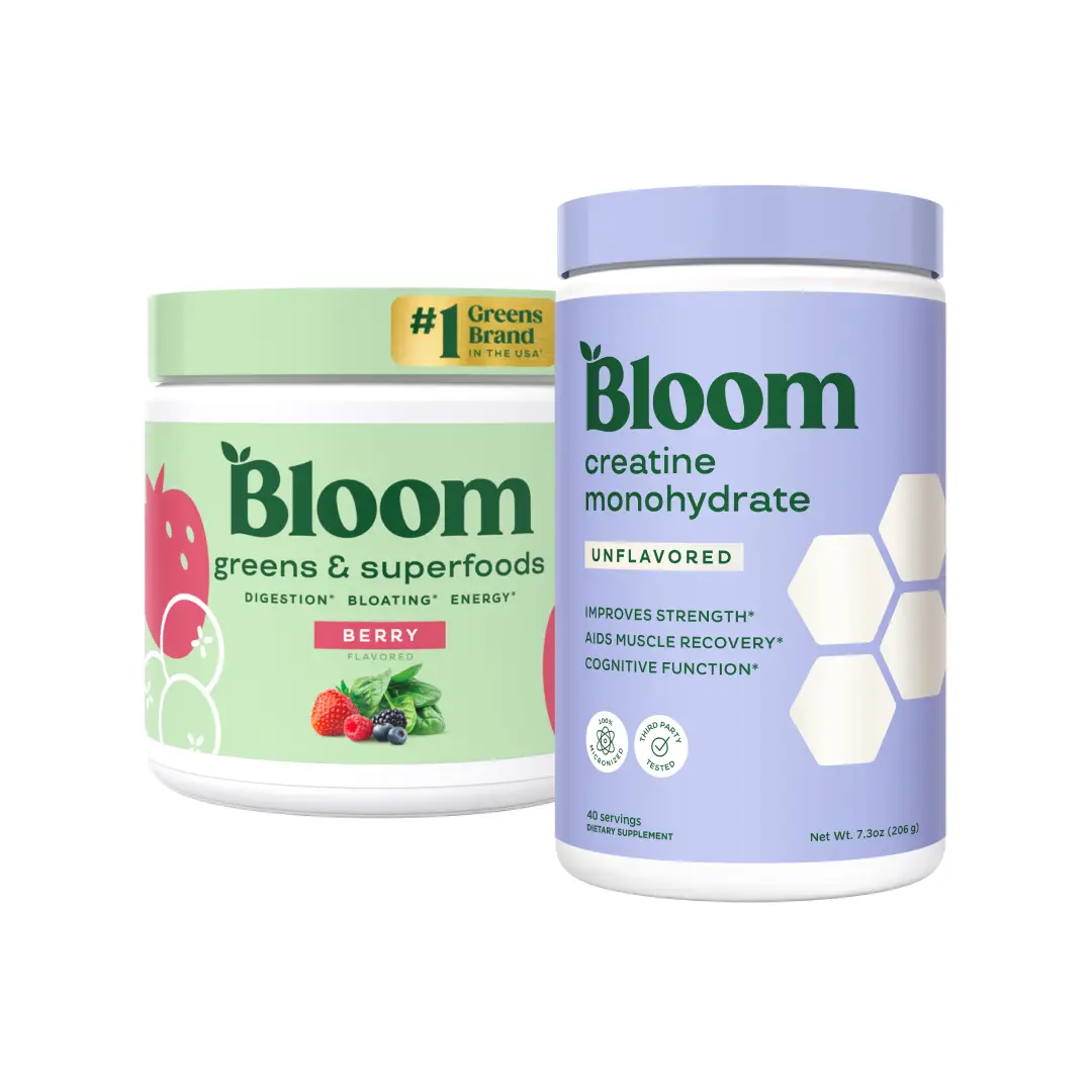 Bloom Nutrition Greens & Superfoods Powder (30 Servings)  + Bloom Nutrition Crea...