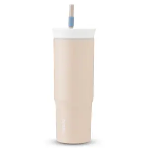 Owala 24 oz Tumbler Dune Drifter - Tan Double-Wall Insulated Stainless Steel with 2-in-1 Lid & Removable Straw for Hydration on the Go