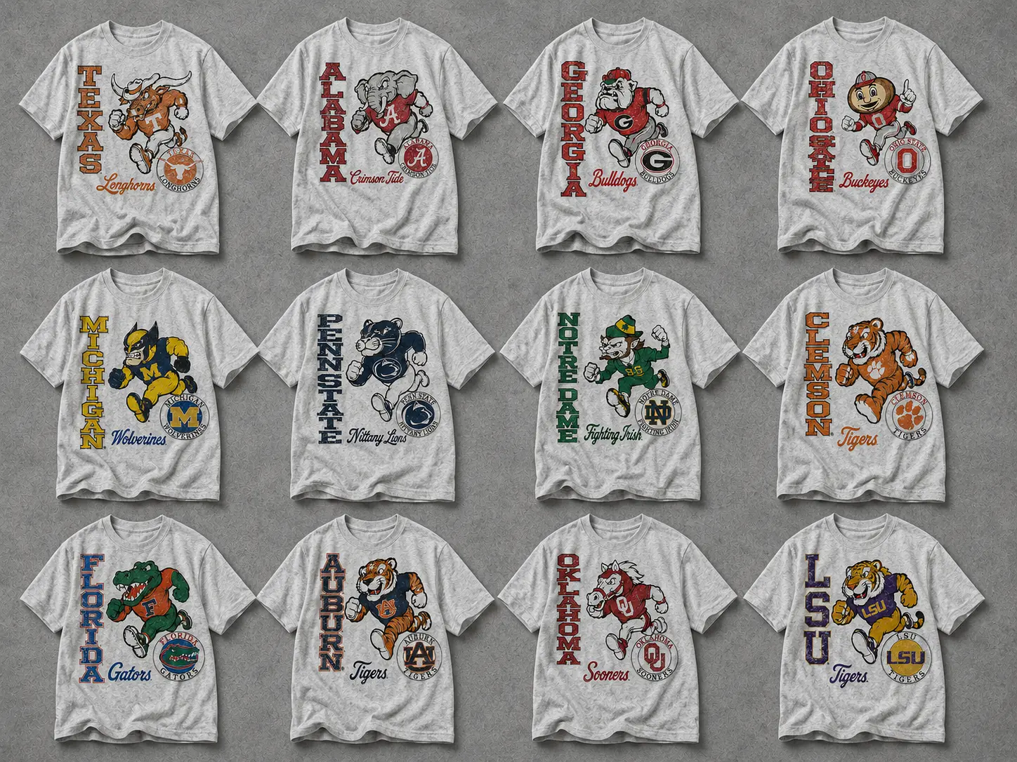 Vintage College Mascot T-Shirt, Retro University Team Graphic Tee, Distressed Collegiate Sports Shirt, Campus Game Day Apparel, Classic Mascot Fan Gift, Ash Grey Color