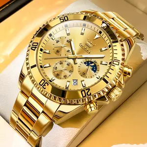 [Things For Christmas Wish List]OLEVS Men's Watch Stainless Steel Classic Business Dress Analog Quartz Luxury Casual Men's Watch Date Waterproof Luminous Multifunction Large Dial