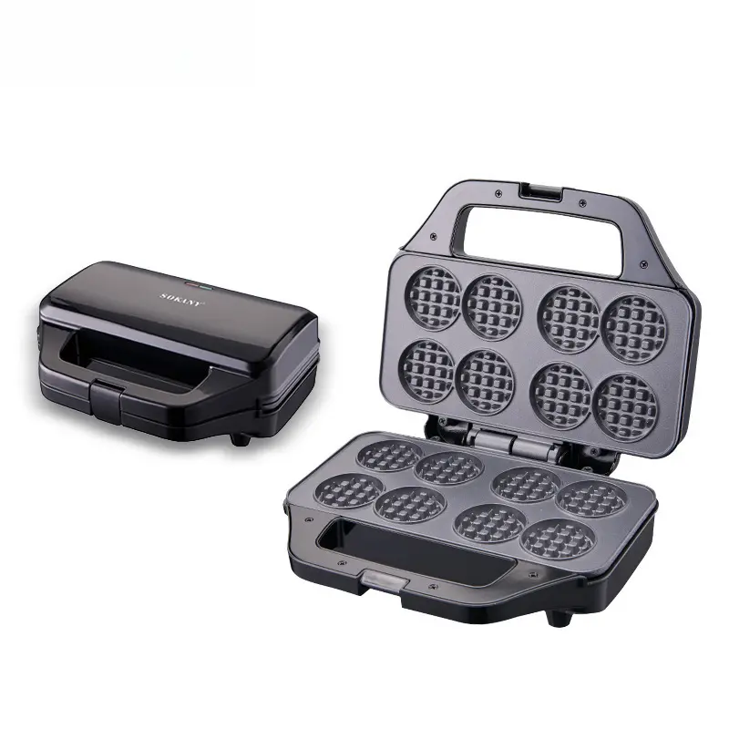 8-Grid Compact Multi-Cook Waffle Maker - Premium Heating Design, 22*17cm Large-Capacity Surface, Food Grade Sandwich Press & Bread Toaster Combo, Household Dormitory Kitchen Gadget for Family Users