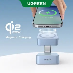 【LIVE ONLY】UGREEN 25W Magflow Wireless Charger 2-in-1 Magnetic Charging Station for iPhone 17/16/15/14/13/12 Pro Max, Fast Qi2 Certified Foldable Stand with USB-C Port, Compatible with AirPods, Dual Device Charging,TikTokShopholidayhaul summerwins