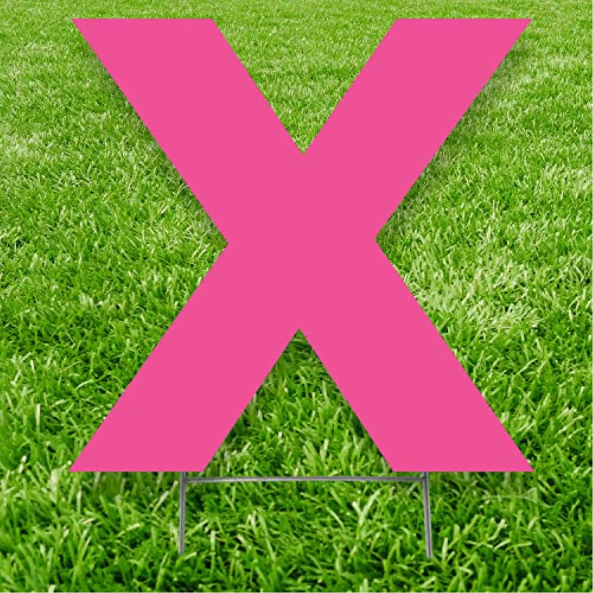 20 x 15 in. Letter X Yard Sign, Pink