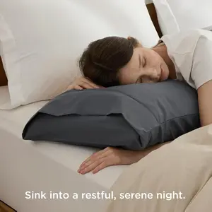 Pillow Cases Standard Size Set of 2 - Dark Grey Brushed Microfiber Pillowcases, Super Soft and Cozy Pillowcase, Pillow Case Covers with Envelope.