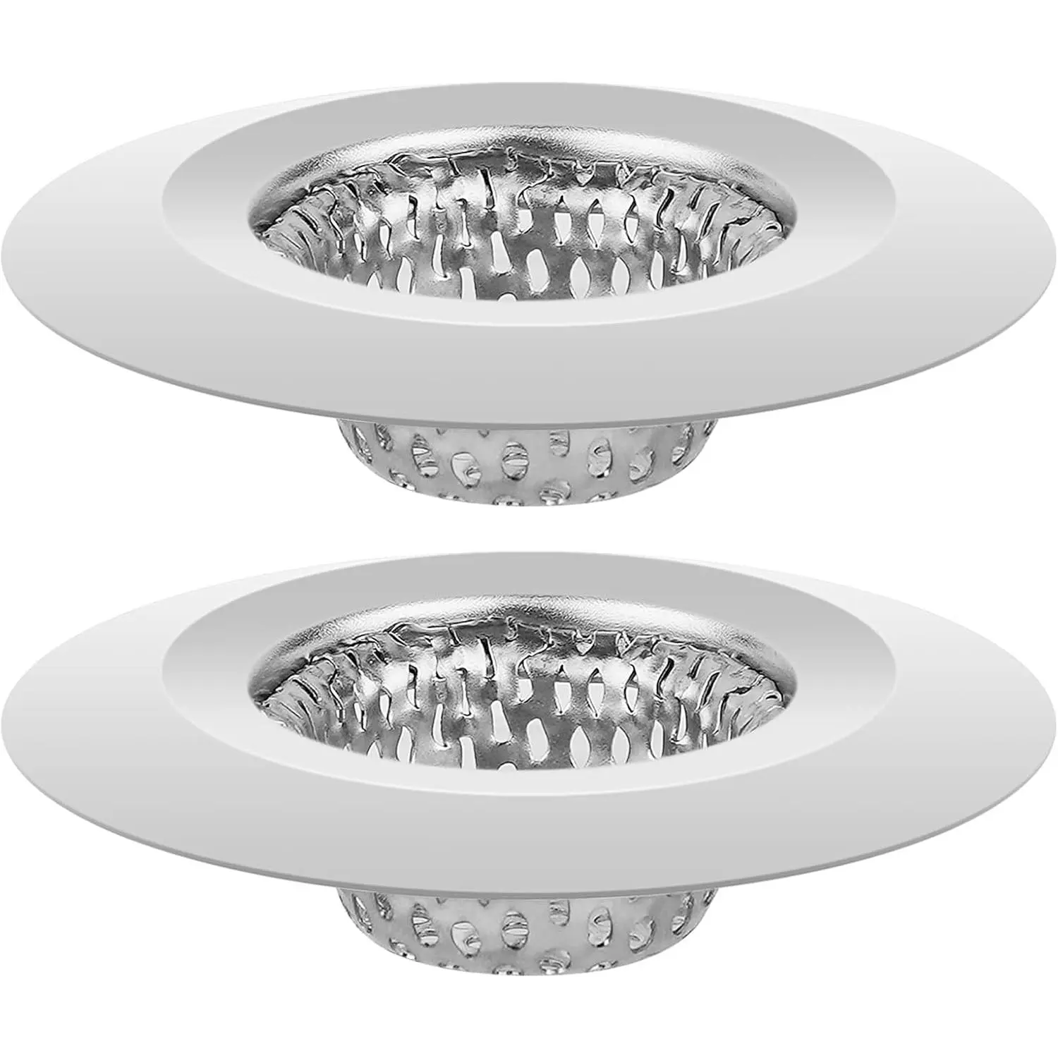 Shiny Stainless Steel Bathroom Sink Drain Strainer - 2-Count, 1.22" Metal Anti-Clog Filter Plug, Hair Catcher for Bathtub, Utility Washbasin