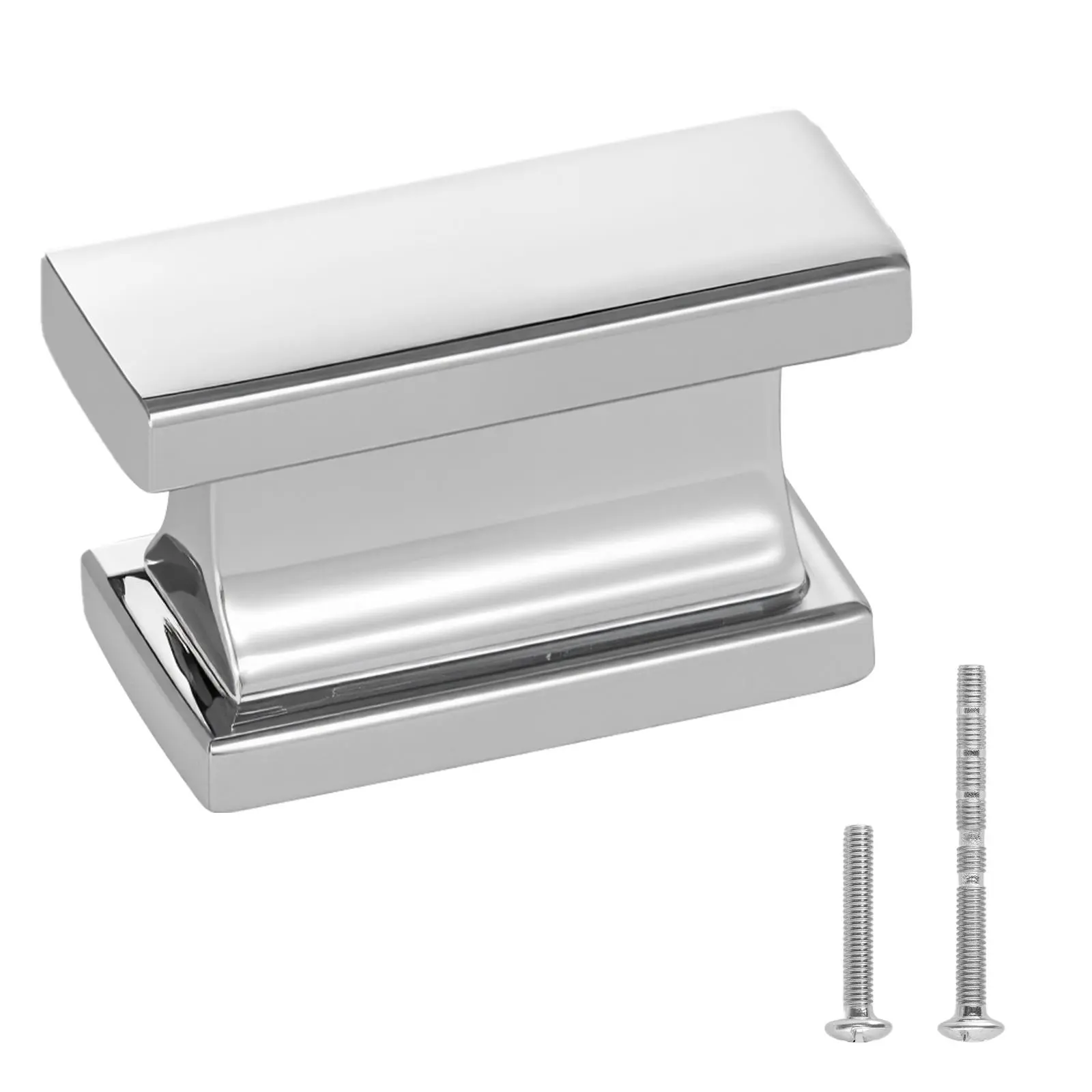 【DealsForYouDays】VEVOR Cabinet Knobs,10 Pack1.42 Inch Zinc Alloy Drawer Pulls Door HandlesRectangular Kitchen Dresser Solid KnobsCupboard Hardware with Screws for Bathroom Closet Cabinets DrawersChrome Color, Alloy Metal Doorknobs, Chrome Alloy Doorknobs