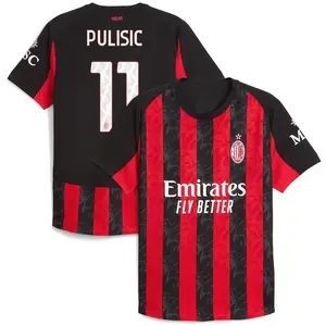 Unisex Soccer/Football AC Milan/USMNT Team Pulisic AC 2025/26 Home/Away Replica Jersey - Red/White/Blue LIE