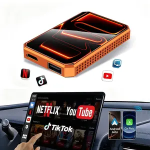 【SpringGlowUp】MAKASRI 4-in-1 Al Box for Netflix/YouTube/TikTok/Google Play streaming, wireless CarPlay and Android Auto adapter, compatible with vehicles equipped with factory-installed CarPlay, plug and play, easy to install
