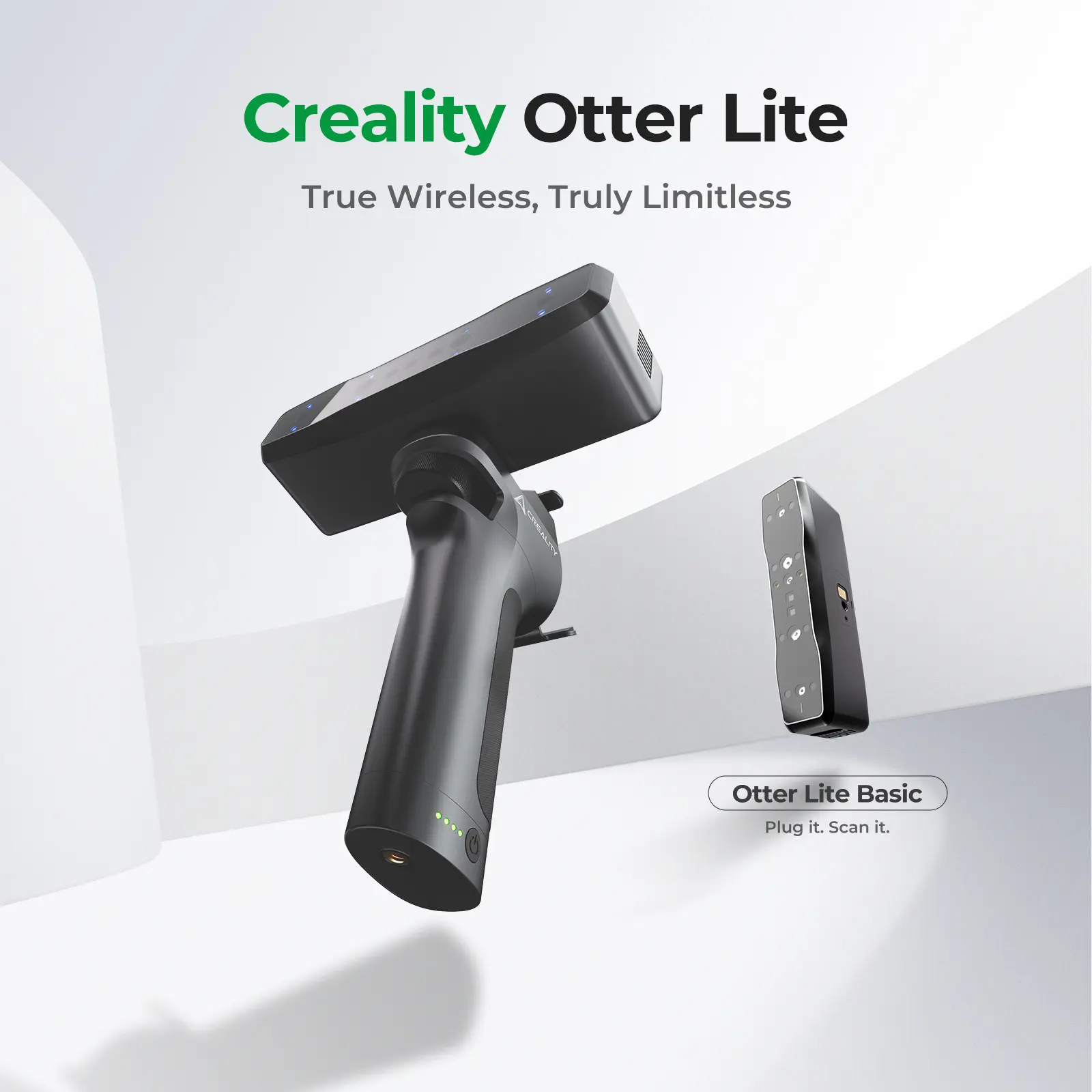 Creality Otter Lite Basic 3D Scanner - Portable, Wi-Fi Wireless, 0.05mm Precision, 30fps Scanning, 4-Lens Stereo Vision, 1.35 lbs Compact 3D Scanner for Computers & Office Equipment