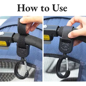 Set of 2 360 Degree Rotating Hooks, Multifunctional Hooks for Mom, Strollers, Diaper Bags, Handbags, and Devices, Durable & Convenient Design